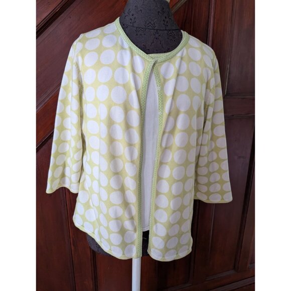 Christopher & Banks Womens XL Green White Polka Dot Cardigan & Tank Set - Picture 1 of 12